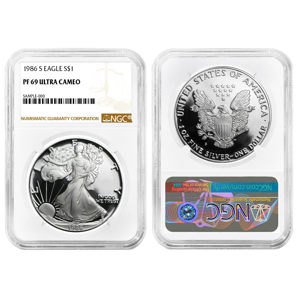 1986-S American Silver Eagle Proof NGC PF69 UC