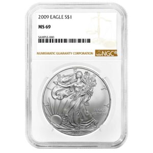 2009 $1 American Silver Eagle NGC MS69 Brown Label