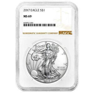 2017 American Silver Eagle NGC MS69 Brown Label