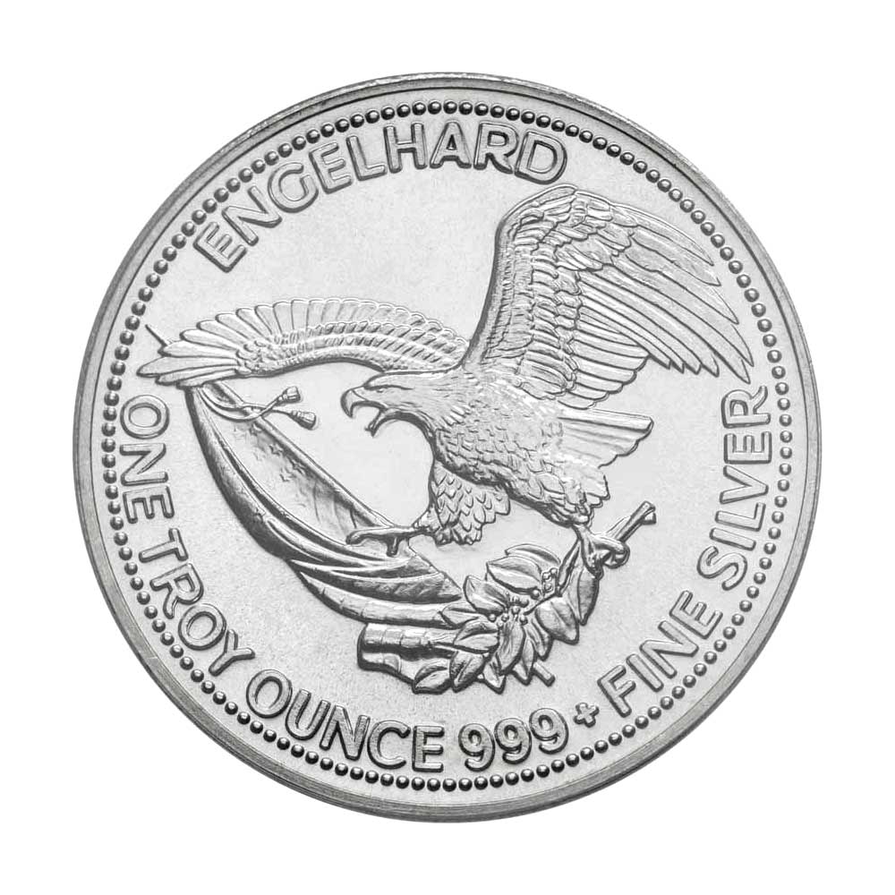 1984 Engelhard Prospector 1-oz .999 Fine Silver Round Reverse