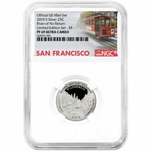 2019-S Silver River of No Return Wilderness from Limited Edition Silver Proof Set Proof America the Beautiful Quarter NGC PF69 UC ER Trolley Label