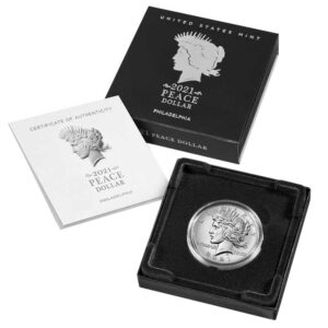2021 $1 Peace Silver Dollar OGP & COA