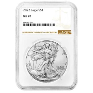 2022 $1 1-oz American Silver Eagle NGC MS70 Brown Label