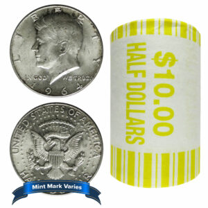 Roll of 20 - 1964 90% Silver Kennedy Half Dollars 1964 $10 Face Value Full Dates