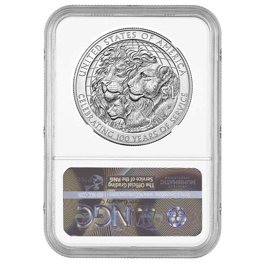 2017-P Proof $1 Silver Lions Club 100th Ann. Commemorative NGC PF70UC Blue  ER Label - ModernCoinMart