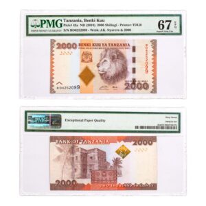 (2010) Tanzania Benki Kuu 2000 Shilingi Note - Pick # 42a PMG Superb Gem Unc 67 EPQ