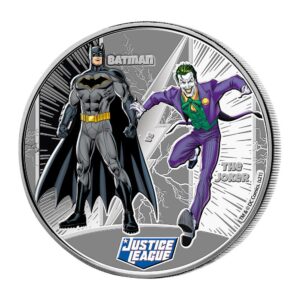 2022 Samoa DC Comics Justice League - Batman vs. Joker 1/2 oz Silver Colorized Prooflike $1 Coin GEM Prooflike with Blister Pack