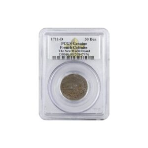 1711-D France Billon 30 Denier Coin New World Hoard PCGS Genuine