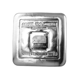 1-Kilo Silver Geiger Edelmetalle Original Square Cast Bar
