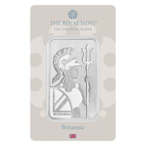 U.K. 100-g Silver Royal Mint Britannia Bar in Assay