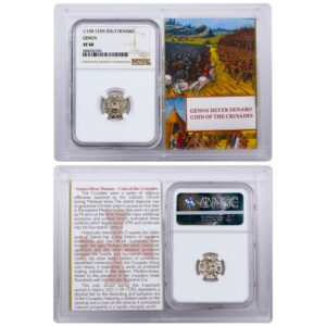1139-1339 Italy Republic of Genoa Silver Denaro NGC XF40 (Story Vault)