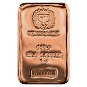 Germania Mint 5-oz Copper Cast Bar BU