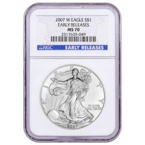 2007-W Burnished Silver Eagle NGC MS70 ER