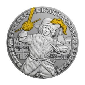 Colored musketeer commemorative coin