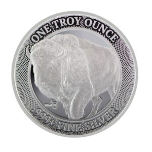 Silver MintID with AES-128 Bit Encrypted NFC Microchip Authentication 1-oz Buffalo Round BU