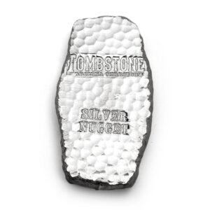 Scottsdale Mint 1 Kilo Silver Tombstone Nugget Bar with Bag