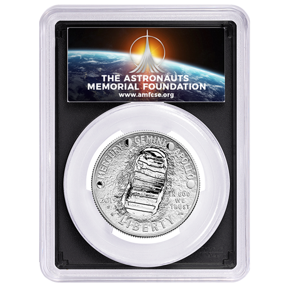 2019-S 50c Proof Apollo 11 50th Ann. Half Dollar PCGS PR70UC FS AMF Label  w/ Black Frame - ModernCoinMart