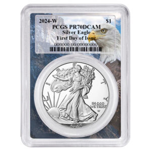 2024-W $1 1-oz Proof American Silver Eagle PCGS PR70DCAM FDOI Eagle Frame