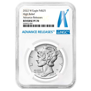 2022-W Reverse Proof $25 Palladium Eagle NGC PF70 AR Advance Releases Label