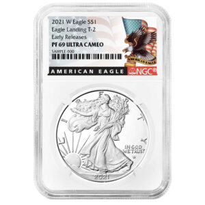 2021-W $1 1-oz T2 Proof American Silver Eagle NGC PF69UC ER Black Label