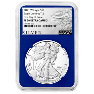 2021-W $1 1-oz T2 Proof American Silver Eagle NGC PF70UC FDI ALS Label Blue Core