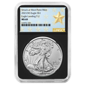 2021 (W) $1 Type 2 American Silver Eagle NGC MS69 West Point Star Label Retro Core