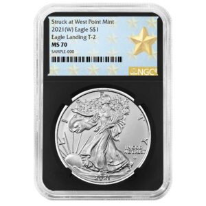 2021 (W) $1 Type 2 American Silver Eagle NGC MS70 West Point Star Label Retro Core