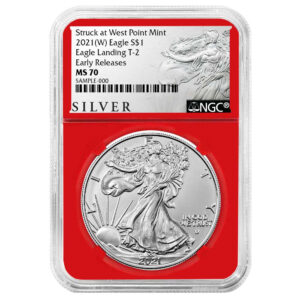 2021 (W) $1 Type 2 American Silver Eagle NGC MS70 ER ALS Label Red Core
