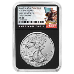 2021 (W) $1 Type 2 American Silver Eagle NGC MS70 ER Black Label Retro Core