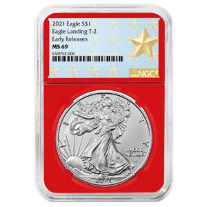 2021 $1 Type 2 American Silver Eagle NGC MS69 ER West Point Star Label Red Core