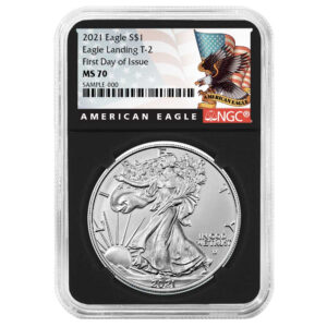 2021 $1 Type 2 American Silver Eagle NGC MS70 FDI Black Label Retro Core