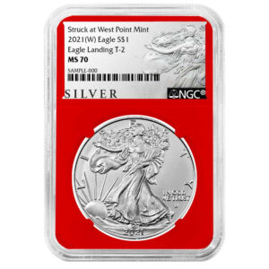 2021 (W) $1 1-oz Type 2 American Silver Eagle NGC MS70 ALS Label w/ Red Core