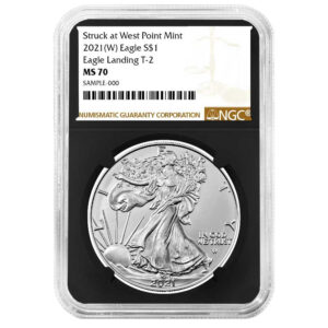 2021 (W) $1 Type 2 American Silver Eagle NGC MS70 Brown Label Retro Core