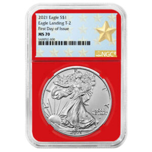2021 $1 Type 2 American Silver Eagle NGC MS70 FDI West Point Star Label Red Core