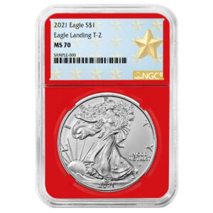 2021 $1 Type 2 American Silver Eagle NGC MS70 West Point Star Red Core