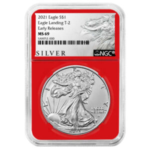 2021 $1 Type 2 American Silver Eagle NGC MS69 ER ALS Label Red Core