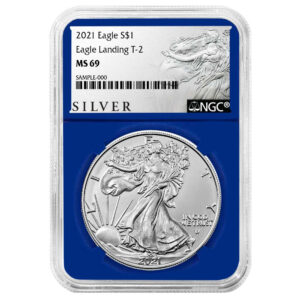 2021 $1 Type 2 American Silver Eagle NGC MS69 ALS Label Blue Core
