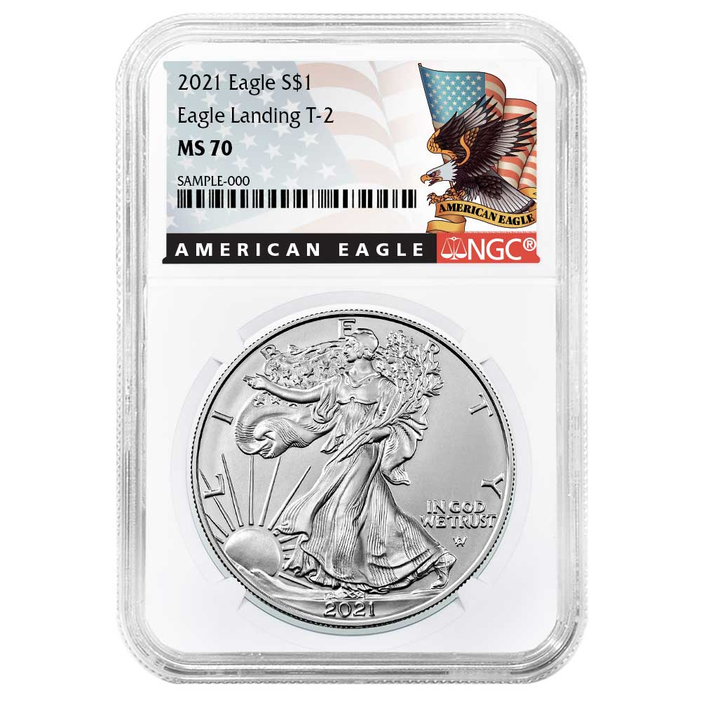 2021 $1 Type 2 American Silver Eagle NGC MS70 Black Label