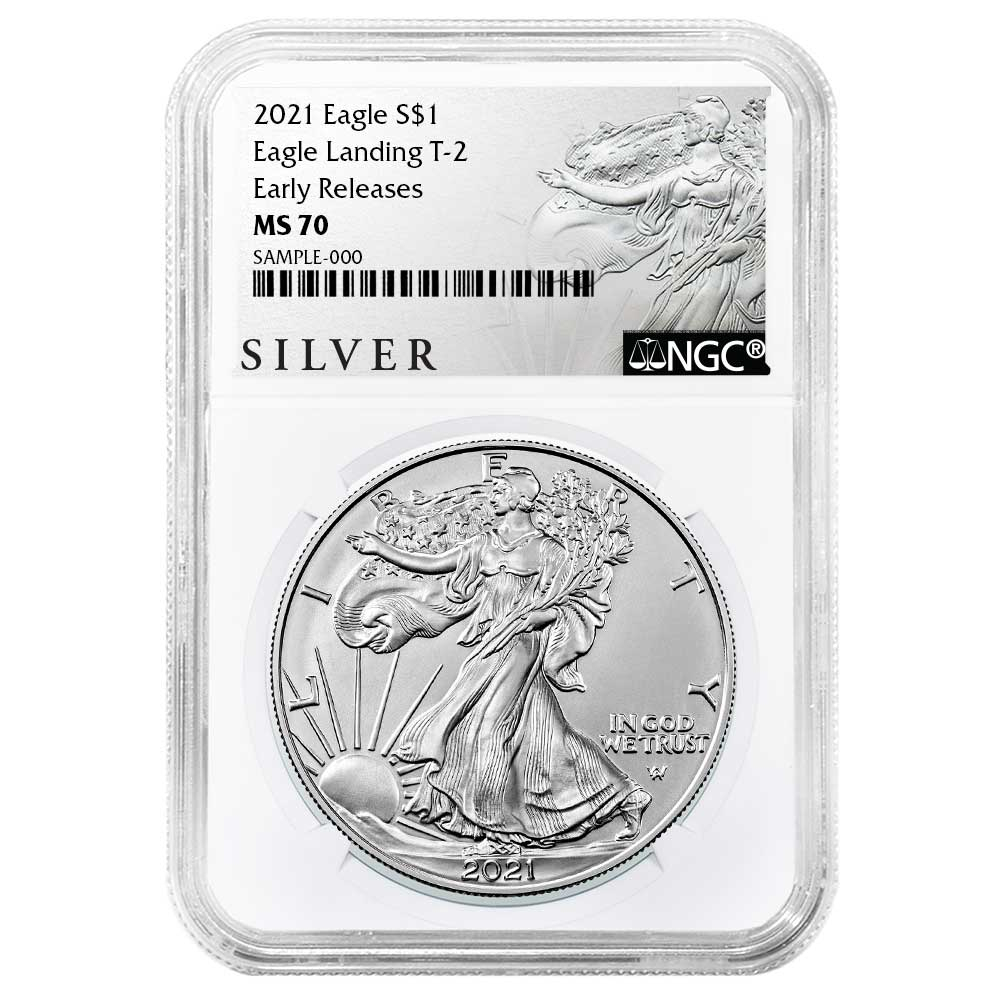 2021 $1 Type 2 American Silver Eagle NGC MS70 ER ALS Label