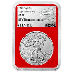 2021 $1 Type 2 American Silver Eagle NGC MS70 ALS Label Red Core