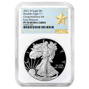 2021-W Proof $1 Type 1 American Silver Eagle Congratulations Set NGC PF70UC ER West Point Star Label