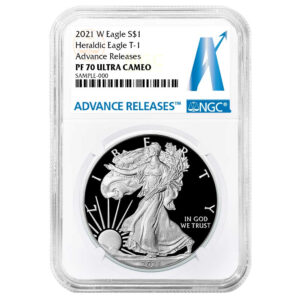 2021-W Proof $1 Type 1 American Silver Eagle NGC PF70UC AR Advance Releases Label