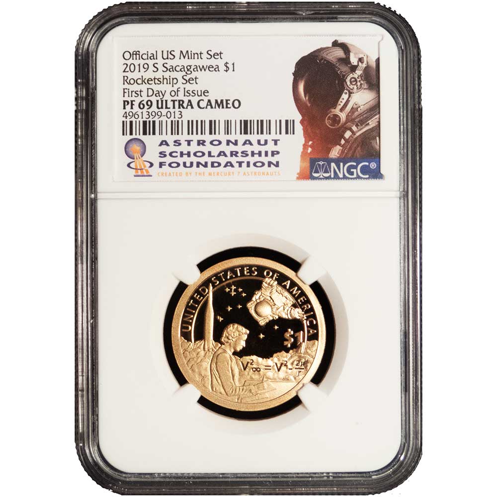 2pc Set - 2019 Rocketship Dollar NGC PF69UC FDI Half Dollar NGC MS67 PL FDI  ASF Label - ModernCoinMart