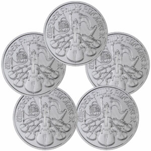 Lot of 5 - Austria 2024 1 oz Silver Philharmonic €1.50 Coin GEM BU