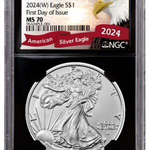 2024(W) $1 1oz Silver Eagle Struck at West Point NGC MS70 First Day of Issue Exclusive Eagle Label BC