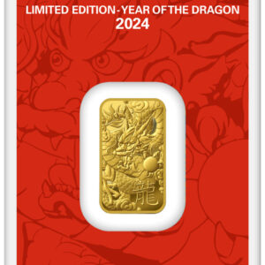 Switzerland 2024 5g Gold Argor-Heraeus Limited Edition Dragon Bar in Assay