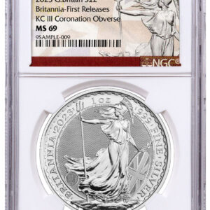 Great Britain £2 1oz Silver King Charles III Coronation Britannia NGC MS69 First Releases