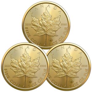 Lot of 3 - Canada 2023 $50 1 oz Gold Maple Leaf Coin GEM BU