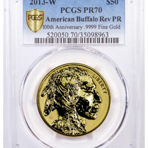 2013-W $50 Gold Buffalo PCGS Reverse Proof PR70 100th Anniversary