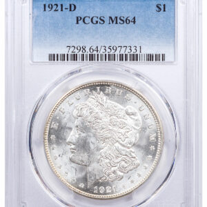 1921-D Morgan Silver Dollar PCGS MS64